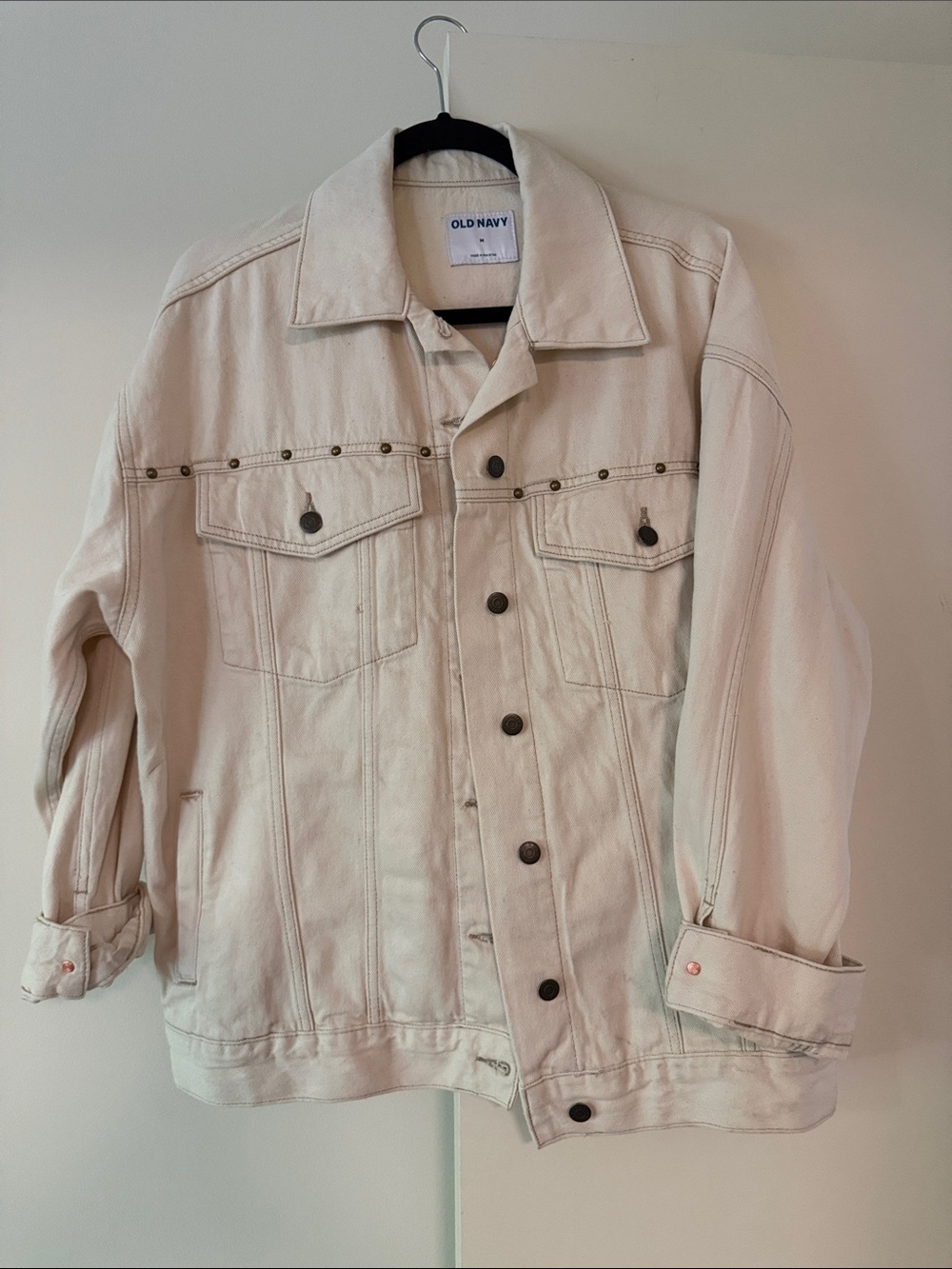 Old Navy Oversize Cream Denim Jacket